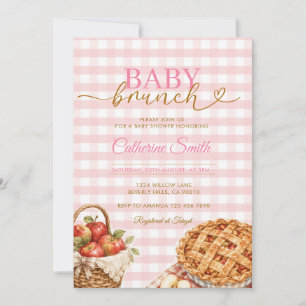 Invitation Gingham de Baby Shower pour bébé au brunch Tarte a