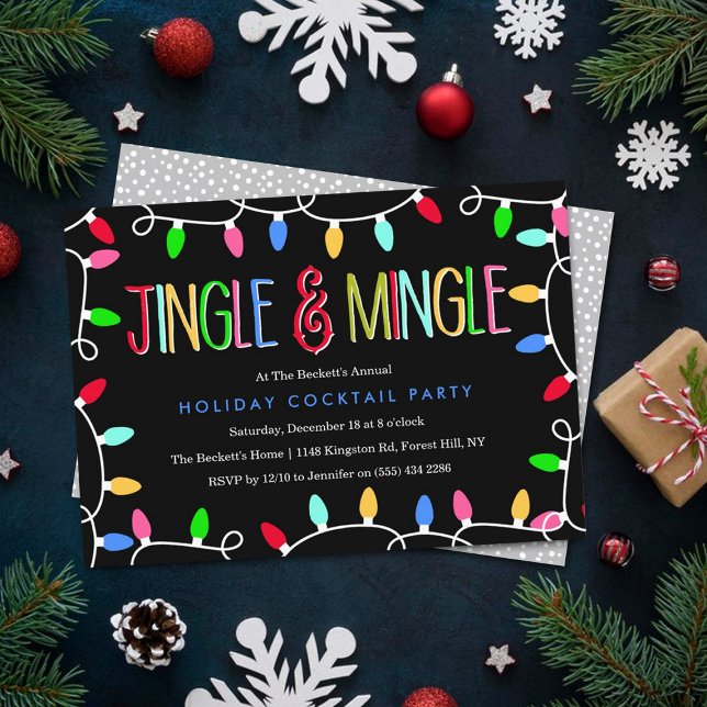 Invitation Gingle & Mingle | Christmas Holiday Cocktail Party (Créateur téléchargé)