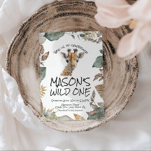 Girafe Aquarelle Sauvage Premier Anniversaire