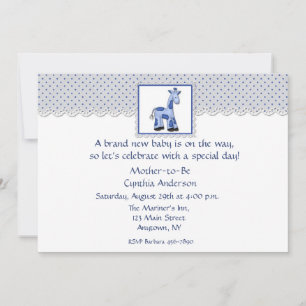 Invitation Girafe bleue Baby shower