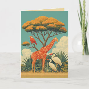 Invitation Girafe et Safari Birds