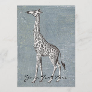 Invitation Girafe Vintage