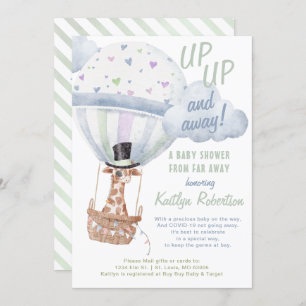 Invitation Giraffe Chaud Air Ballons Douche Par Courrier