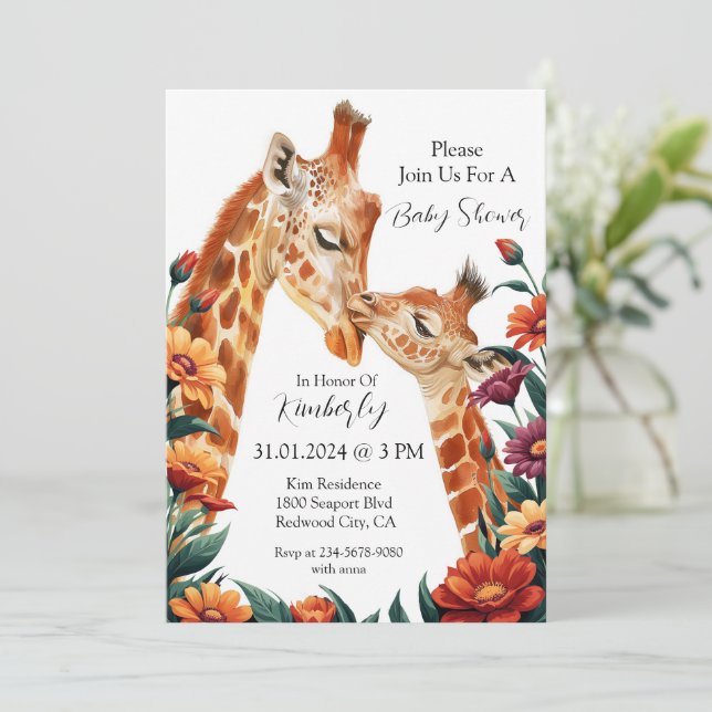 Invitation Giraffe Joy Un Safari d'Amour (Debout devant)