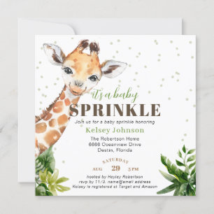 Invitation Giraffe Jungle Safari C'est un Baby Sprinkle