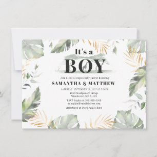 Invitation Giraffe Safari jungle Baby shower garçon