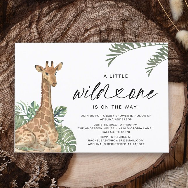 Invitation Giraffe sauvage moderne Baby shower (Créateur téléchargé)
