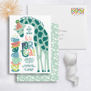 Invitation Giraffe Tea Party Anniversaire de enfant Party Inv