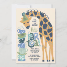 Giraffe Tea Party Anniversaire de enfant Party Inv