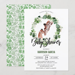 Invitation Giraffe tropicale et Baby shower de la jungle des 