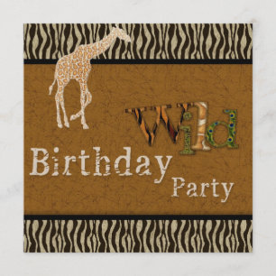Invitation Giraffe Zebra Safari Zoo Anniversaire Fête Invitat
