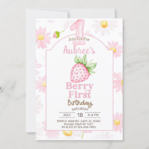 Invitation Girl Berry First, 1er anniversaire d'invitation, i