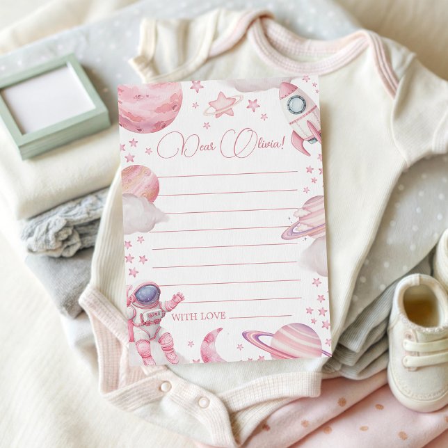 Invitation Girl Space Birthday Time Capsule Card (Créateur téléchargé)