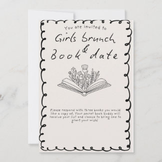 Invitation Girls Book Date invite