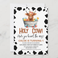 Girls Highland Cow Bucket Cow Imprimer 1er anniver