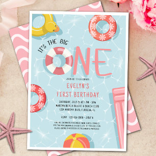 Invitation Girls Pink The Big One Beach Club 1er anniversaire