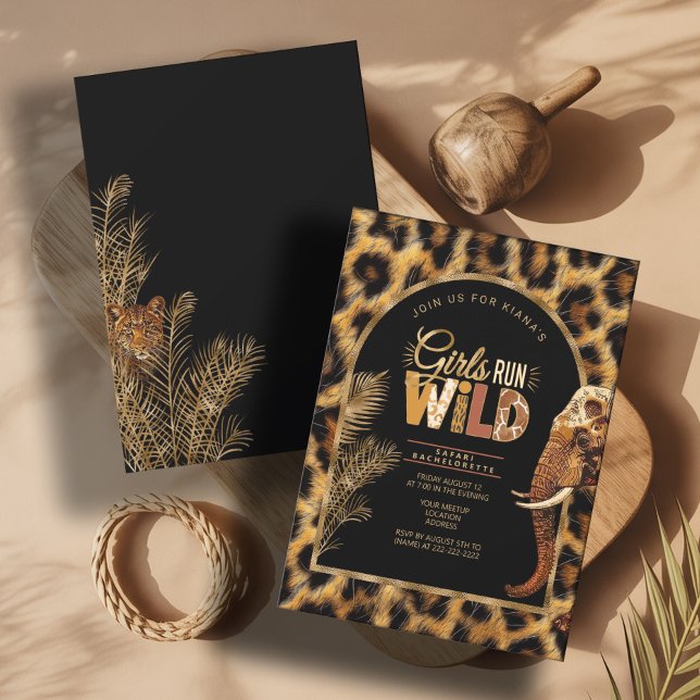 Invitation Girls Run Wild Safari Bachelorette ID1148 (Créateur téléchargé)