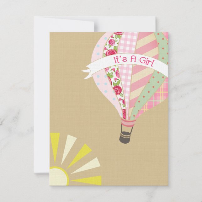 Invitation Girly chaude de baby shower de ballon à (Devant)