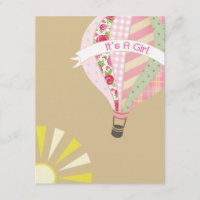 Invitation Girly chaude de baby shower de ballon à