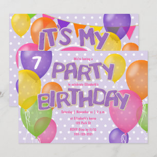 Invitation glaçage violet découpe biscuits filles anniversair