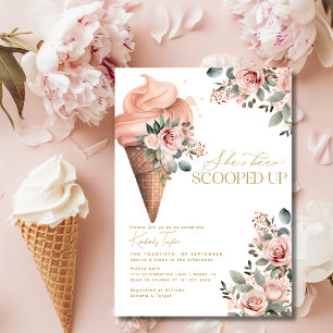 Invitation Glace à la cuillère Fleur rose Lavande Enterrement