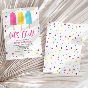 Invitation Glace arc-en-ciel Faisons une pause Anniversaire d