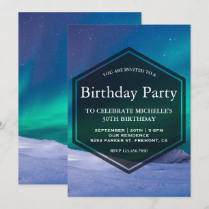 Invitation Glace arctique Aurora Fête d'anniversaire