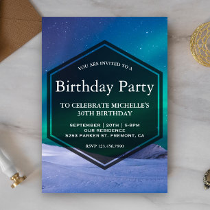 Invitation Glace arctique Aurora Fête d'anniversaire