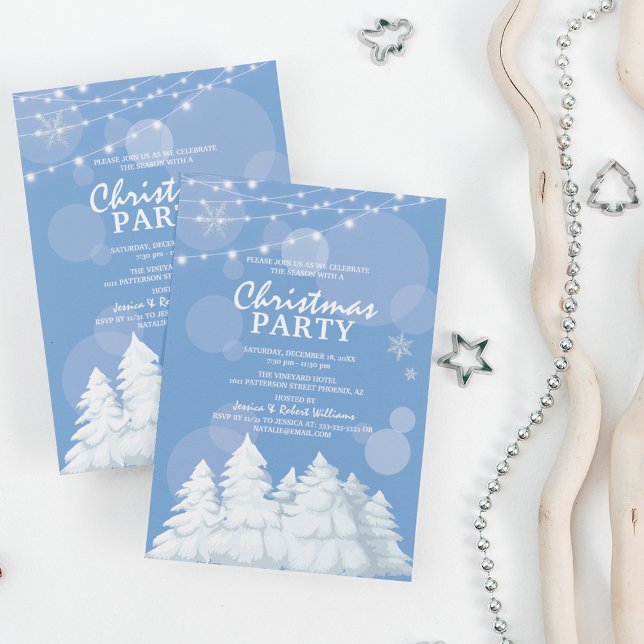 Invitation Glace Bleue d'hiver Fête de Noël (Créateur téléchargé)