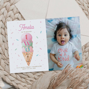 Invitation Glace Cream Sweet 2e anniversaire de fête Photo