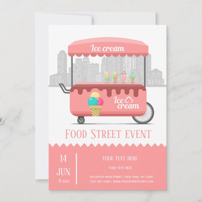 Invitation Glace de rue (Devant)