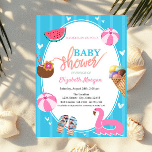 Invitation Glace d'été Pastèque Jouets de piscine Baby Shower