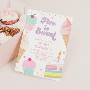 Invitation Glace et Gâteau 5ème Anniversaire