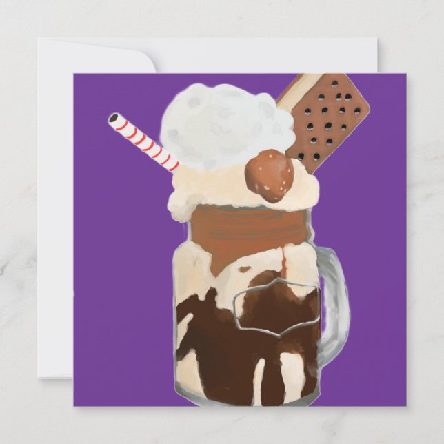 Invitation Glaces Sundae Desserts Amusants (Devant)