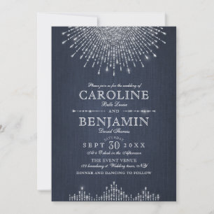 Invitation Glam argent parties scintillant art déco mariage v