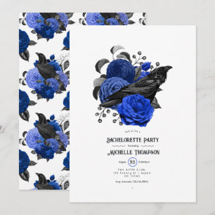 Invitation Glam Burgundy Raven Gothique Bachelorette Party