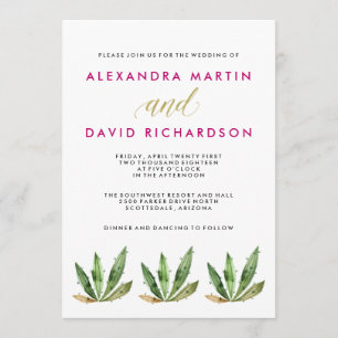 Invitation Glam Cactus Mariage