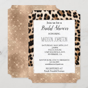 Invitation Glam Champagne Glitz Crème Leopard