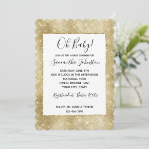 Invitation Glam Champagne Gold Glitzy Sparkie