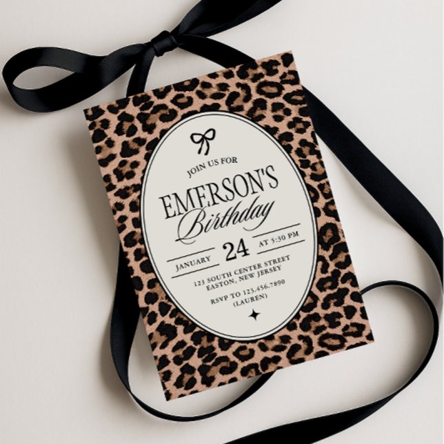 Invitation Glam Cheetah Print Birthday Party (Créateur téléchargé)