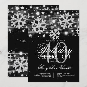 Invitation Glam de la Parties scintillant d'hiver Silver Blac
