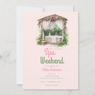 Invitation Glam d'été rose   Fin de semaine de bachelorette