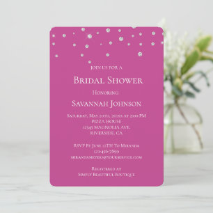 Invitation Glam Diamonds Bijou Fête des mariées rose