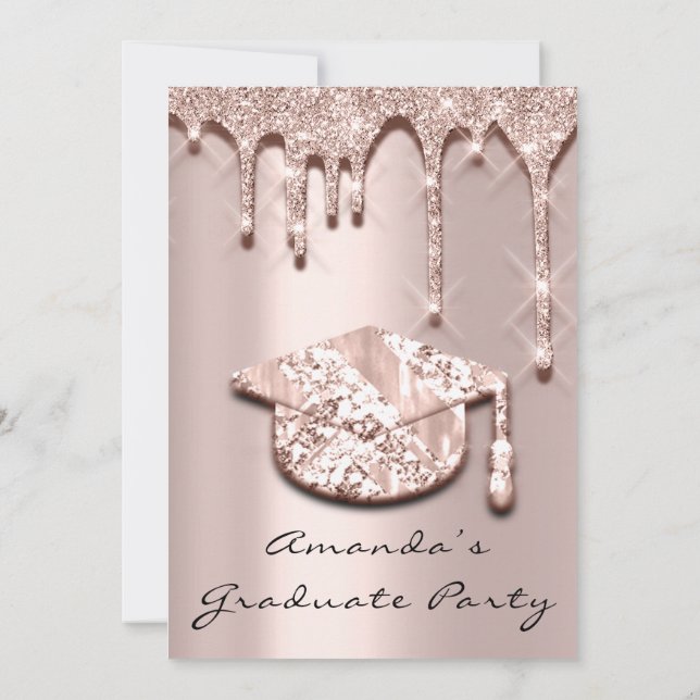 Invitation Glam effet 3D Rose de poudres pour Casquette (Dos)