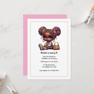 Invitation Glam Fashion Doll Anniversaire