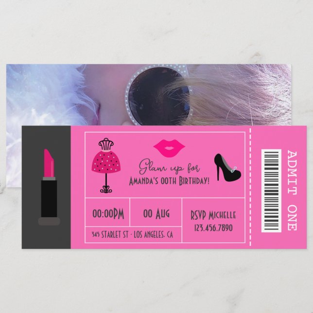 Invitation Glam Fashion Show (Devant / Derrière)