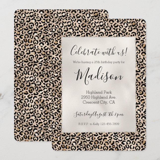 Invitation Glam Gold (Devant / Derrière)