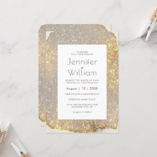 Invitation Glam Gold Parties scintillant Élégant Mariage mode