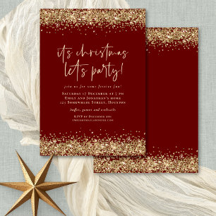 Invitation Glam Gold Parties scintillant Noël Lets Party Bour