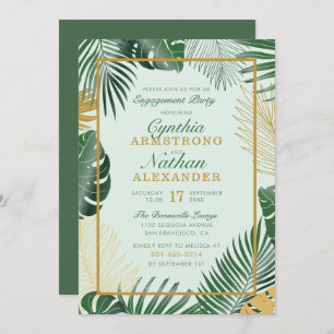 Invitation Glam Green Tropical Feuilles à la mode